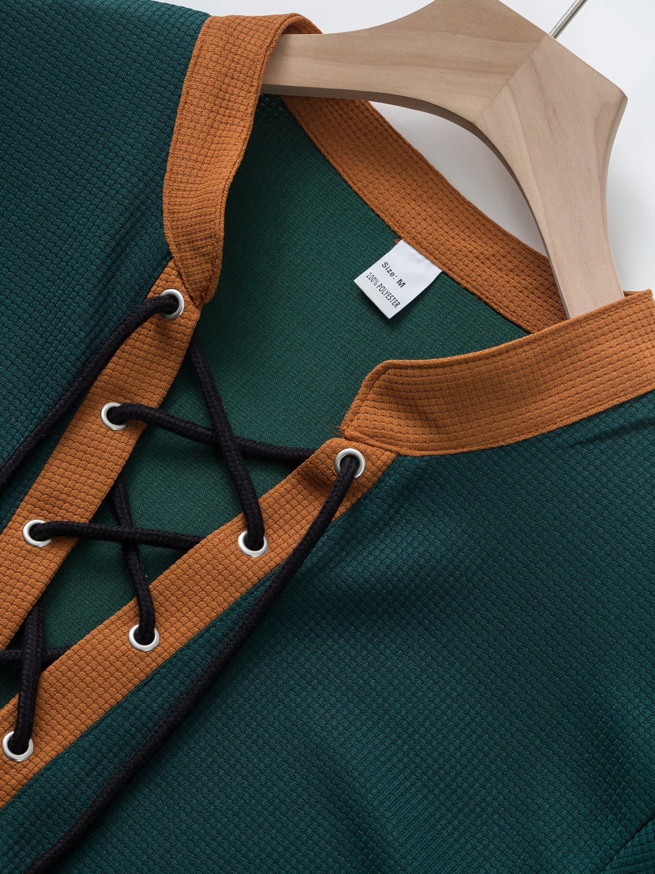 Latham Lace Up Waffle Knit Shirt and Shorts Set_10