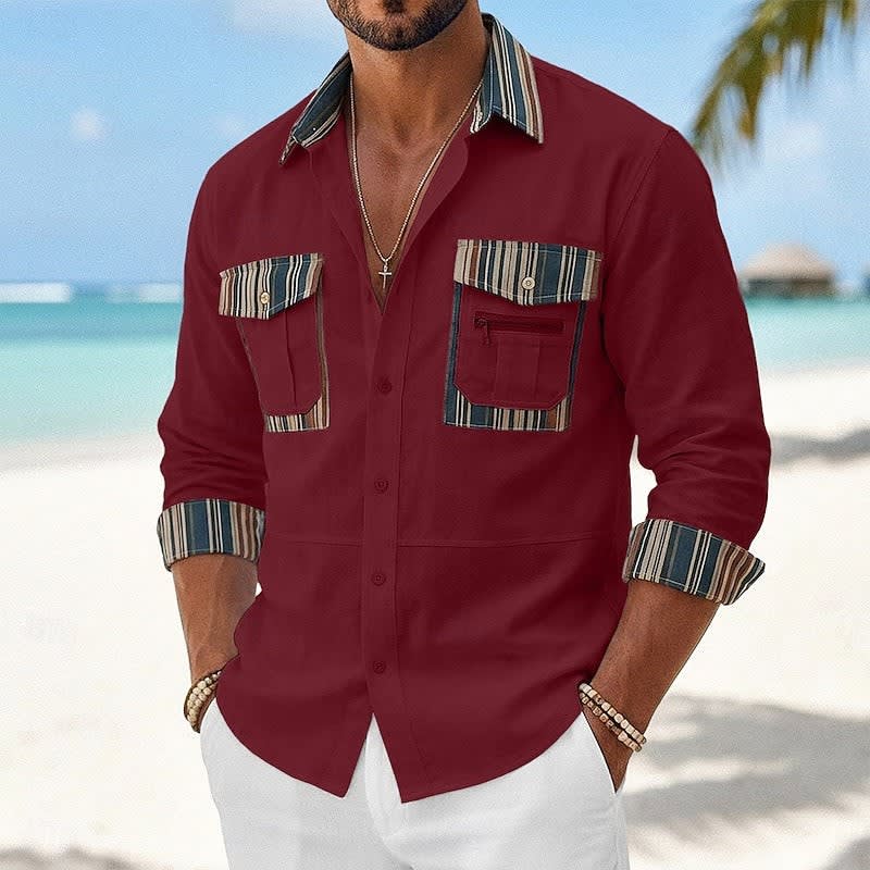 Hurley Striped Trim Patch Pocket Shirt