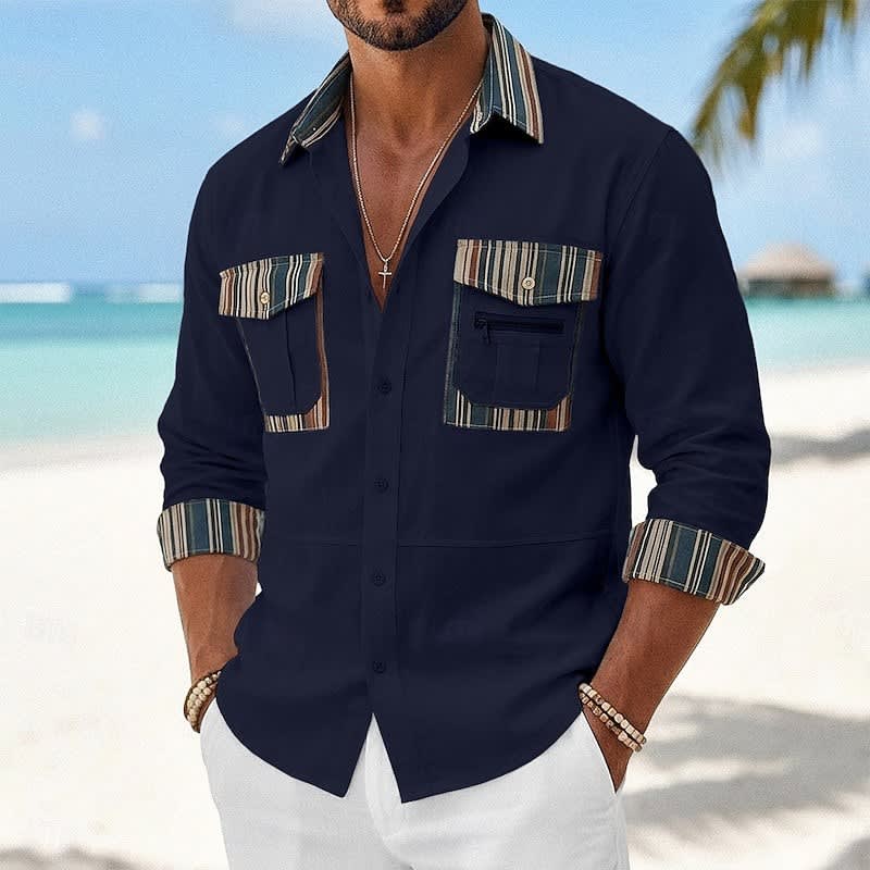 Hurley Striped Trim Patch Pocket Shirt