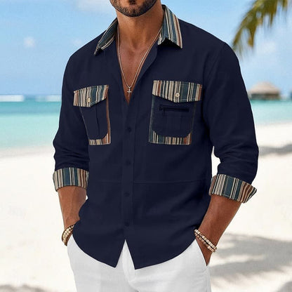 Hurley Striped Trim Patch Pocket Shirt_5