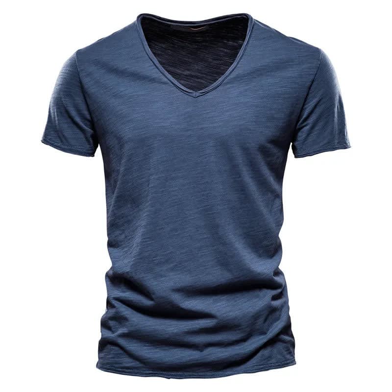 Magnus Slub Cotton V-Neck T-Shirt