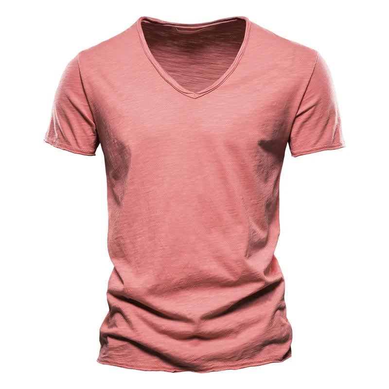 Magnus Slub Cotton V-Neck T-Shirt