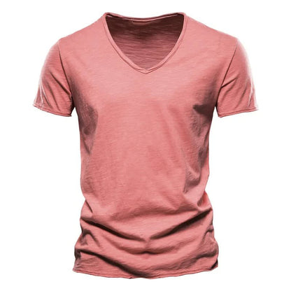 Magnus Slub Cotton V-Neck T-Shirt_2