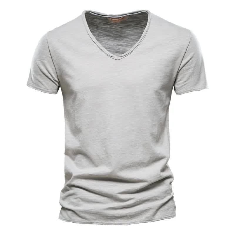 Magnus Slub Cotton V-Neck T-Shirt