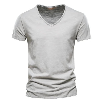 Magnus Slub Cotton V-Neck T-Shirt_3