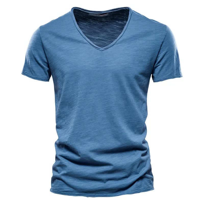 Magnus Slub Cotton V-Neck T-Shirt