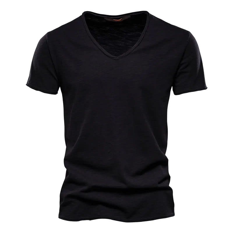 Magnus Slub Cotton V-Neck T-Shirt