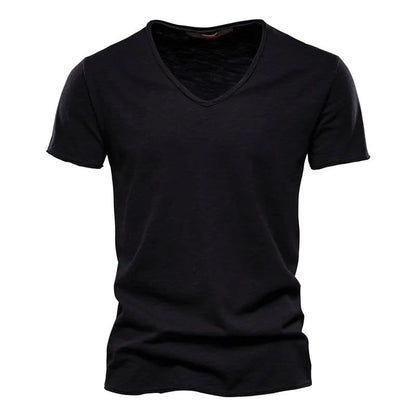 Magnus Slub Cotton V-Neck T-Shirt_6