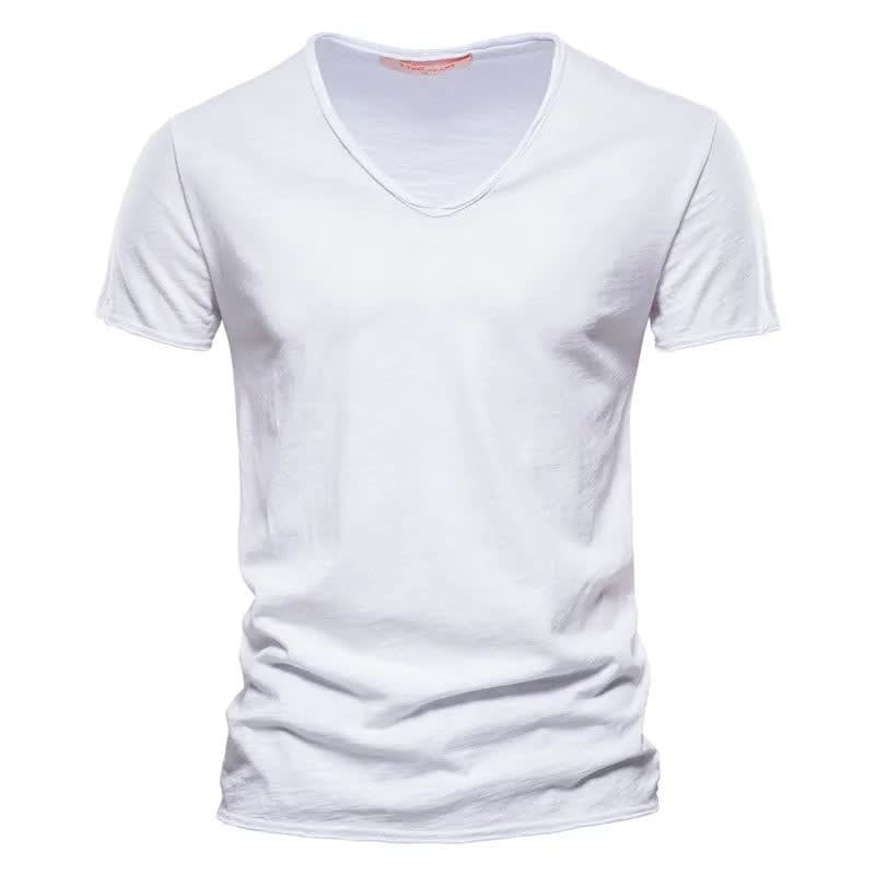 Magnus Slub Cotton V-Neck T-Shirt