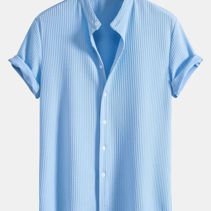 Fletcher Ribbed Mandarin Collar Shirt_1
