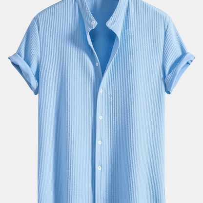 Fletcher Ribbed Mandarin Collar Shirt_1