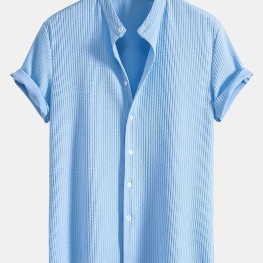 Fletcher Ribbed Mandarin Collar Shirt_1