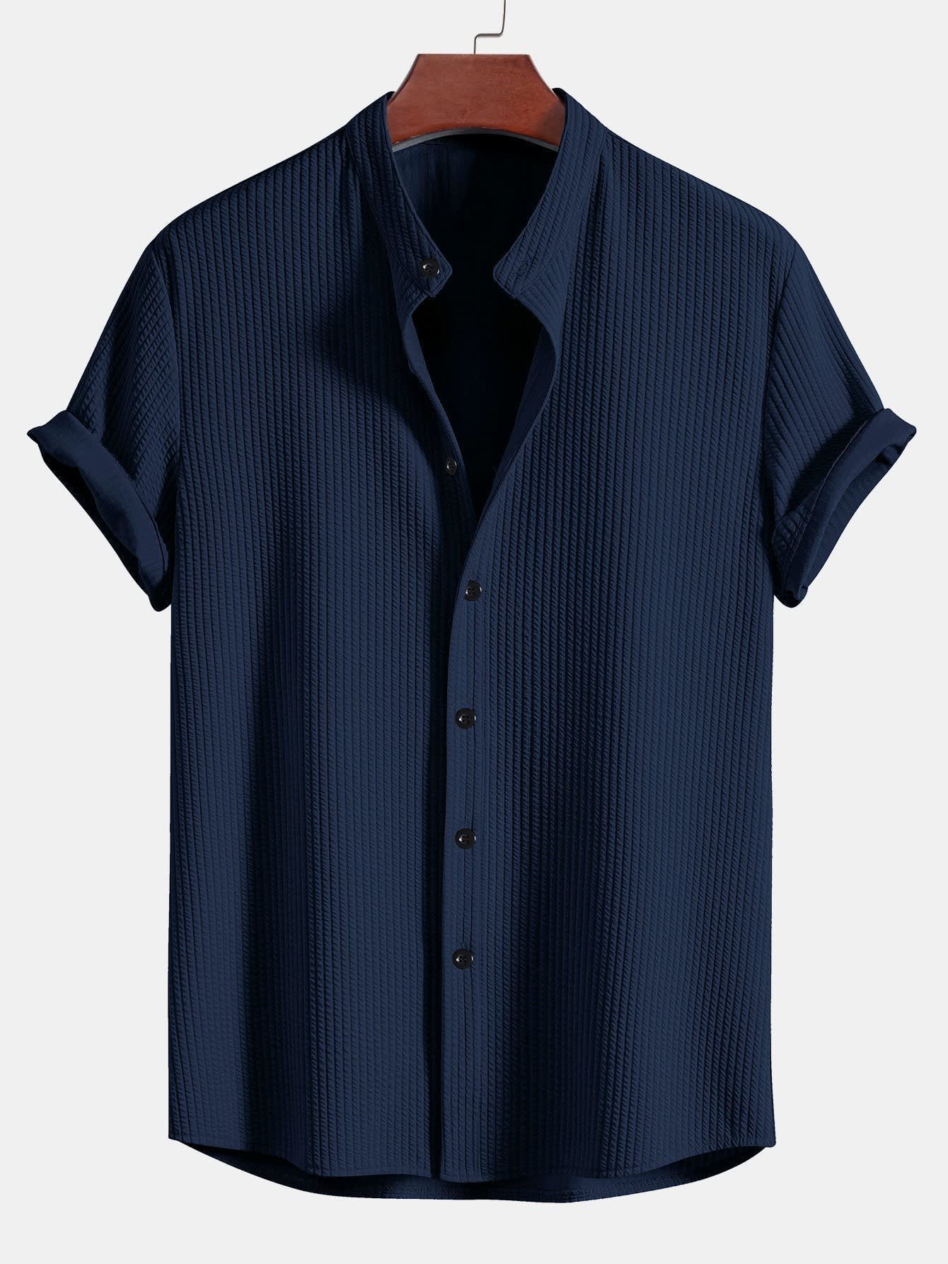 Fletcher Ribbed Mandarin Collar Shirt_9