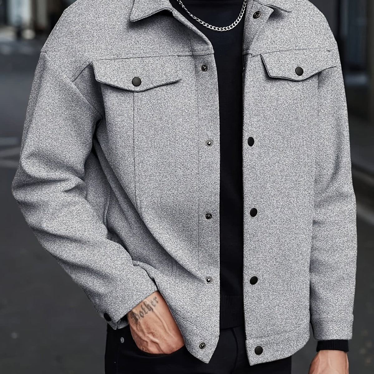 Cowan Textured Snap Front Jacket