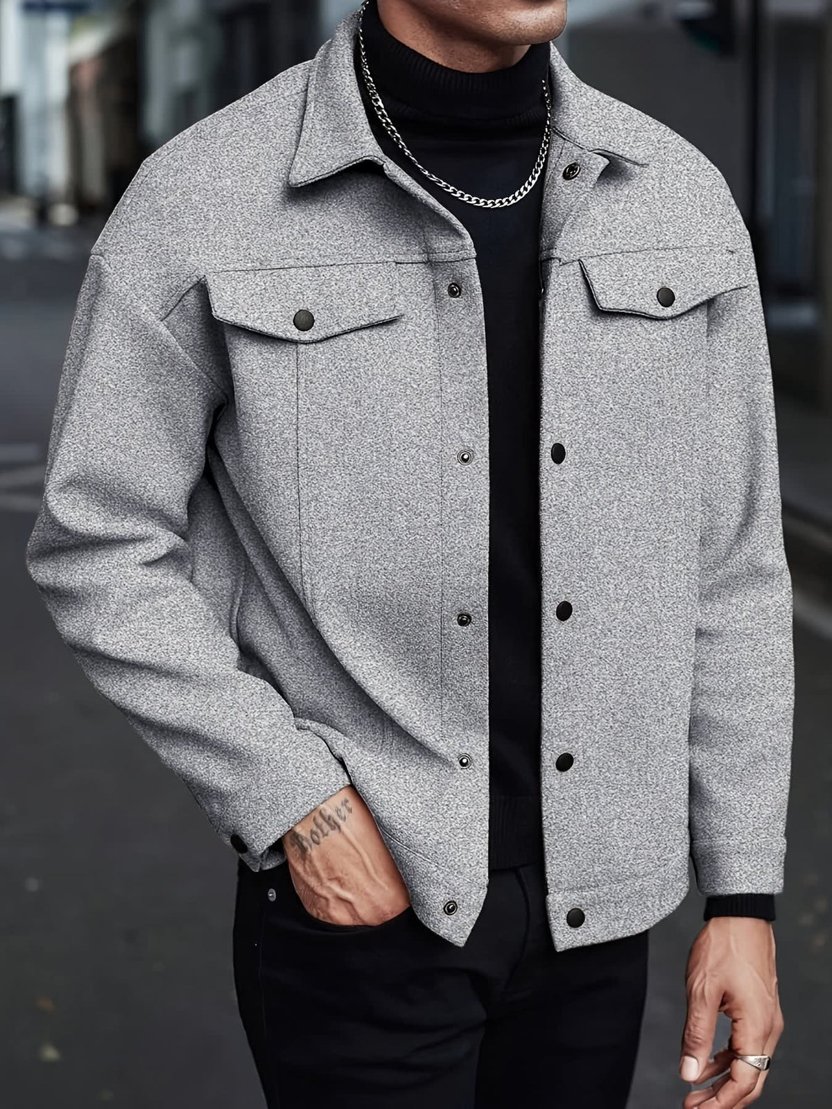 Cowan Textured Snap Front Jacket