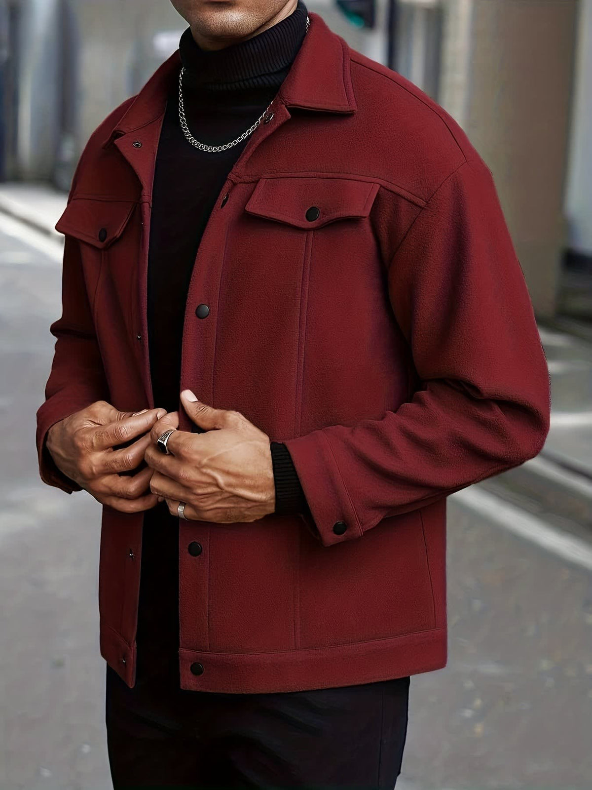 Cowan Textured Snap Front Jacket