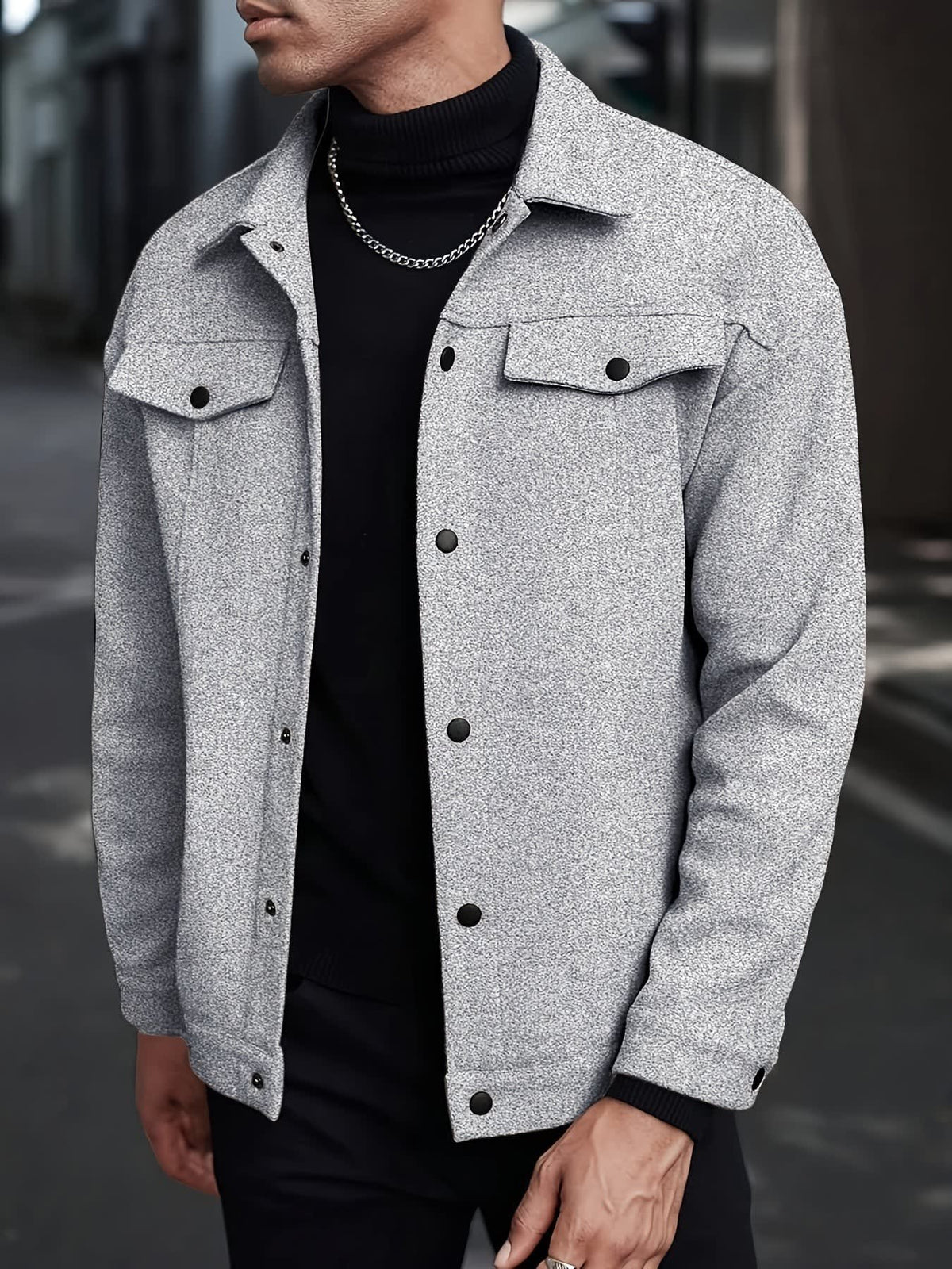 Cowan Textured Snap Front Jacket