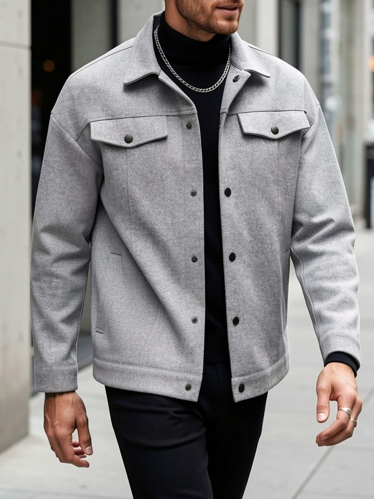 Cowan Textured Snap Front Jacket