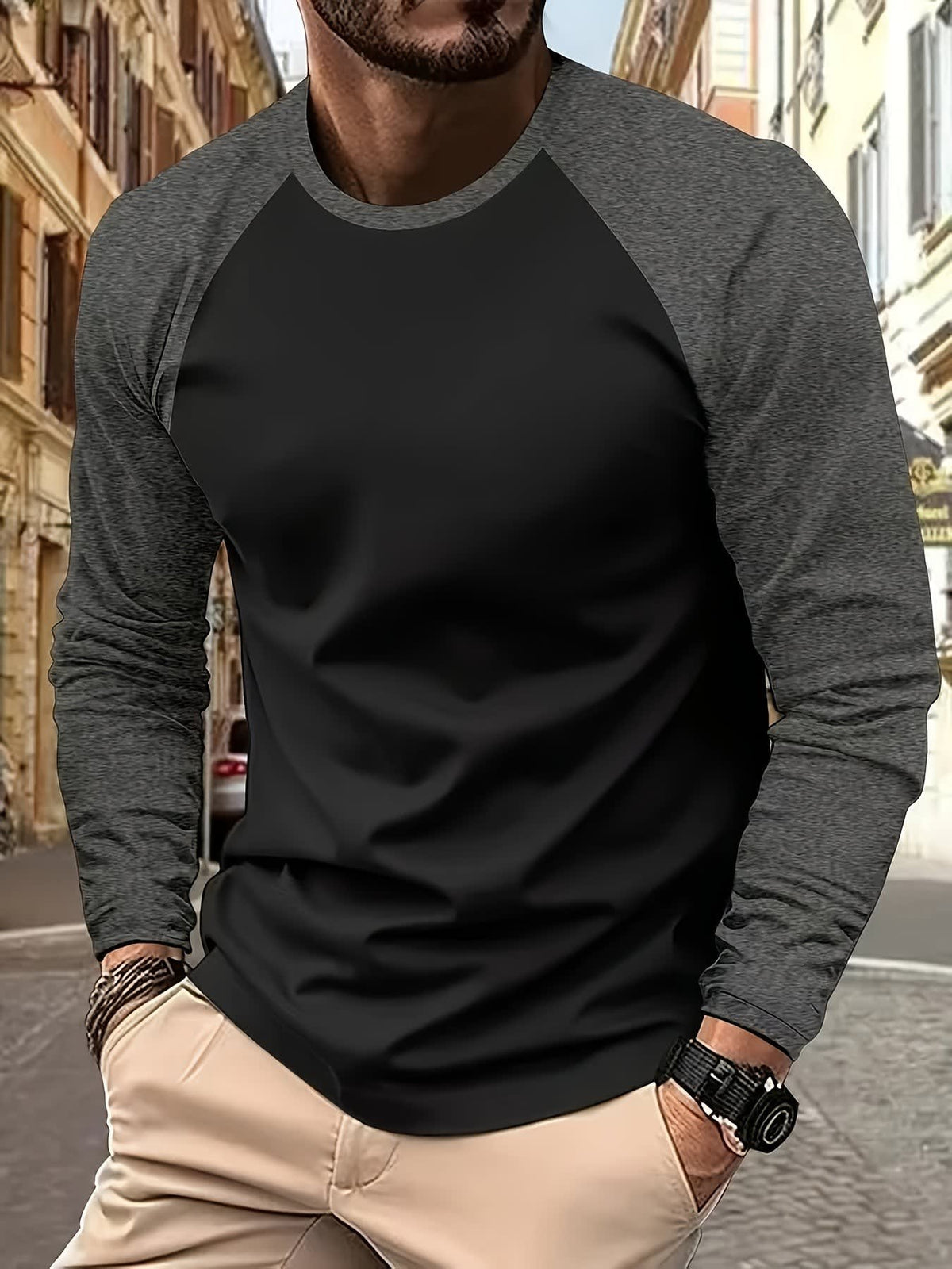 Jorgen Two Tone Raglan Long Sleeve T-Shirt