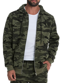 Earl Camo Print Zip Up Hoodie
