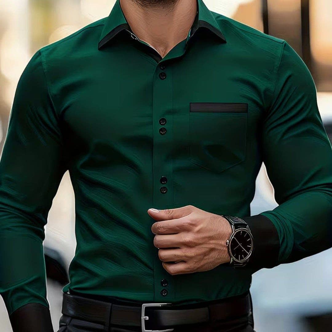 Joshua Contrast Trim Long Sleeve Shirt