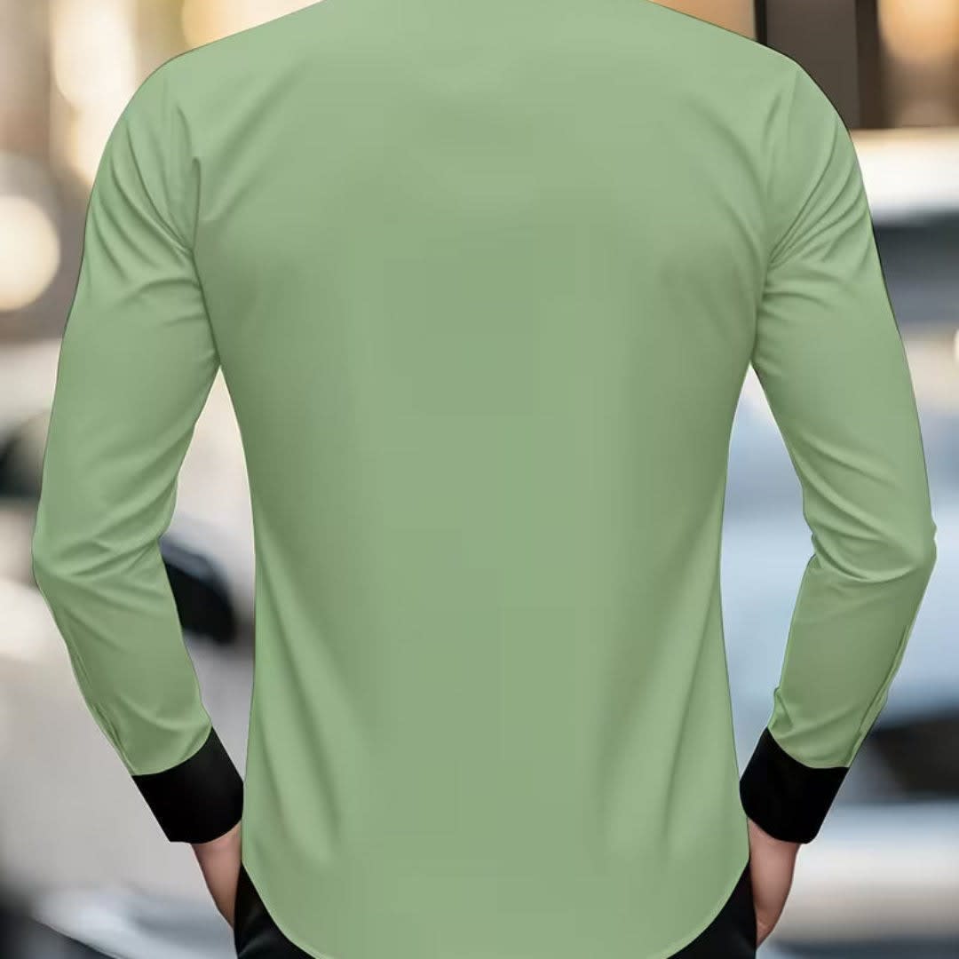 Joshua Contrast Trim Long Sleeve Shirt