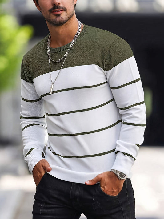 Finnegan Color Block Striped Crew Neck Pullover_1