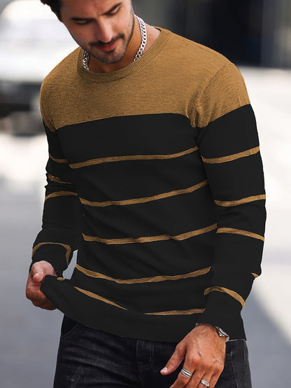 Finnegan Color Block Striped Crew Neck Pullover_101
