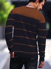 Finnegan Color Block Striped Crew Neck Pullover
