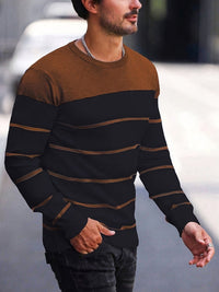 Finnegan Color Block Striped Crew Neck Pullover