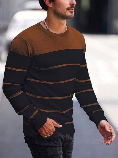 Finnegan Color Block Striped Crew Neck Pullover_103