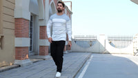 Finnegan Color Block Striped Crew Neck Pullover