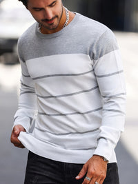 Finnegan Color Block Striped Crew Neck Pullover