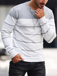 Finnegan Color Block Striped Crew Neck Pullover