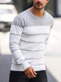 Finnegan Color Block Striped Crew Neck Pullover