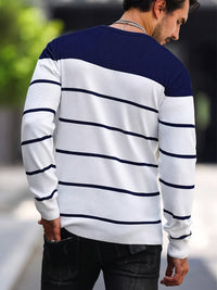 Finnegan Color Block Striped Crew Neck Pullover