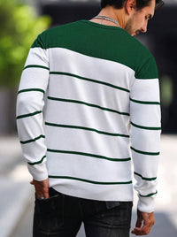 Finnegan Color Block Striped Crew Neck Pullover