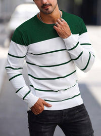 Finnegan Color Block Striped Crew Neck Pullover