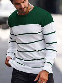Finnegan Color Block Striped Crew Neck Pullover