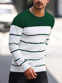 Finnegan Color Block Striped Crew Neck Pullover