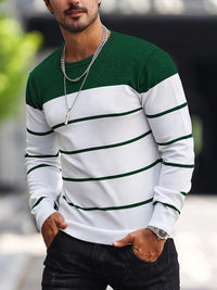 Finnegan Color Block Striped Crew Neck Pullover