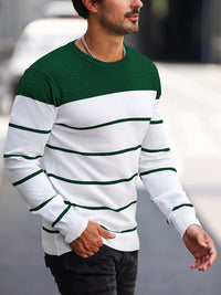 Finnegan Color Block Striped Crew Neck Pullover