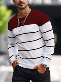 Finnegan Color Block Striped Crew Neck Pullover