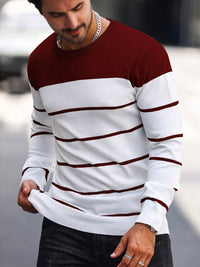 Finnegan Color Block Striped Crew Neck Pullover
