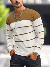 Finnegan Color Block Striped Crew Neck Pullover