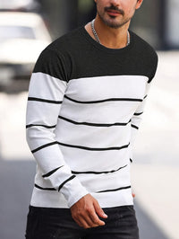 Finnegan Color Block Striped Crew Neck Pullover