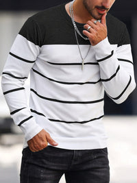 Finnegan Color Block Striped Crew Neck Pullover