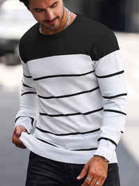 Finnegan Color Block Striped Crew Neck Pullover