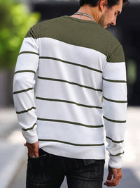 Finnegan Color Block Striped Crew Neck Pullover