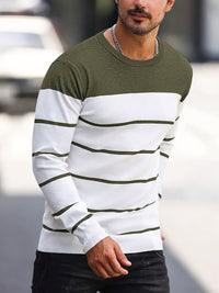 Finnegan Color Block Striped Crew Neck Pullover
